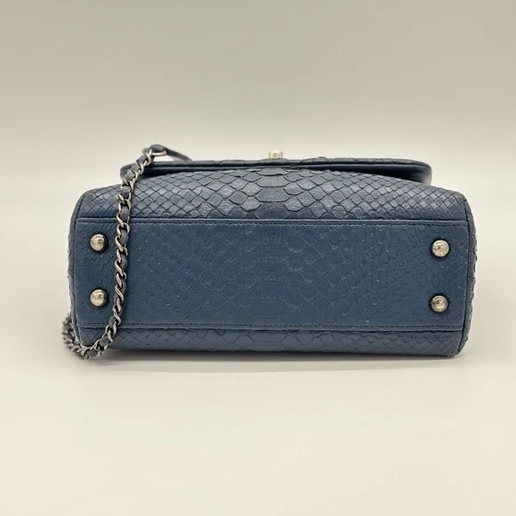 Chanel Blue Mini Python Coco Handle Bag - Picture 5 of 16